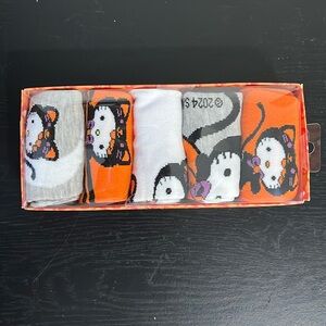 Hello Kitty Halloween 5 Pair Quarter Crew Socks